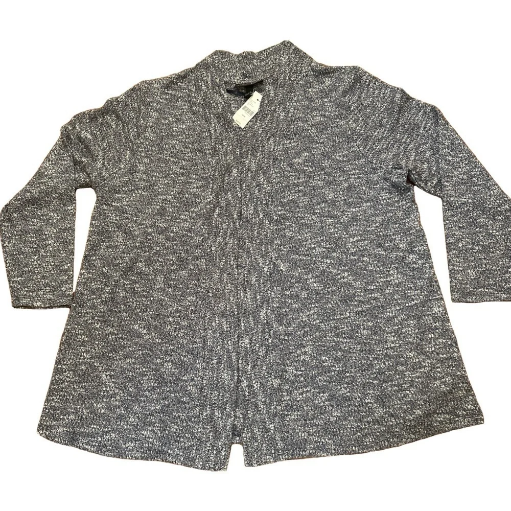 NWT Lane Bryant Cardigan Open Front Blue/Gray/White Size 18/20